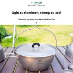 Outdoor Titanium Wok Pure Titanium Camping Pot With Lid Portable